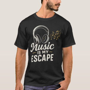 🎧 Musik är mitt språng - Vintage hörlurar och mus T Shirt