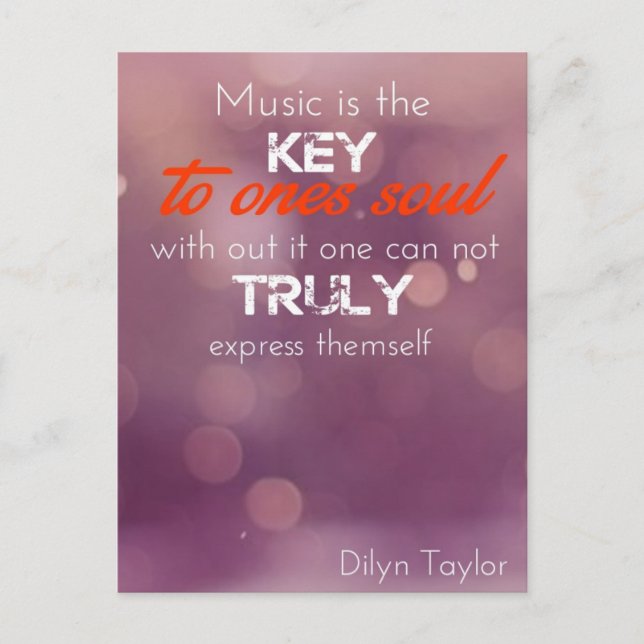 Musik är nyckel till själens vykort (Framsida)
