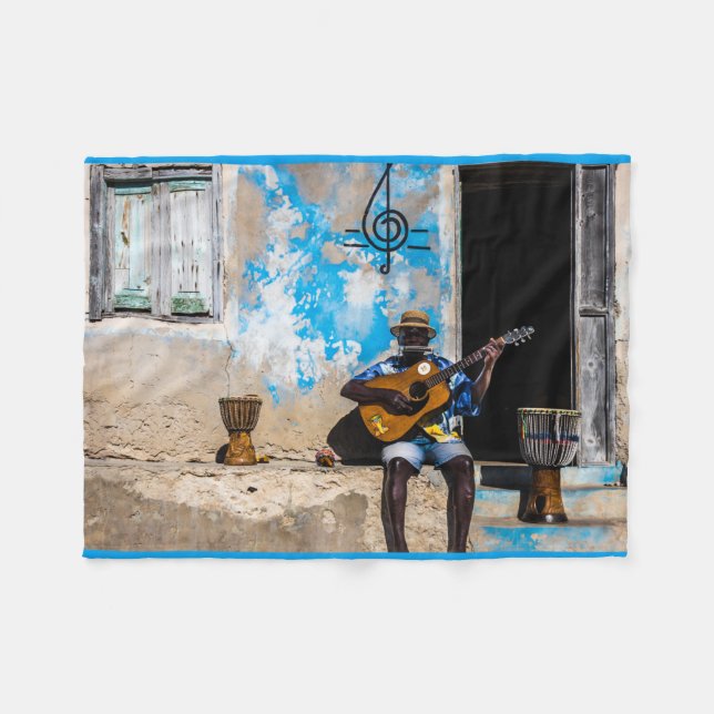 Musik är sinnesmedicin fleecefilt (Framsidan (Horisontell))