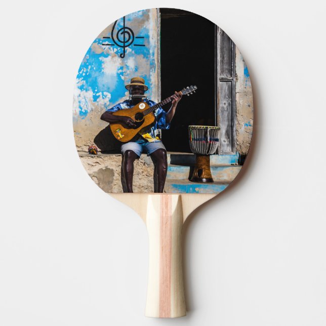 Musik är sinnesmedicin pingisracket (Framsidan)