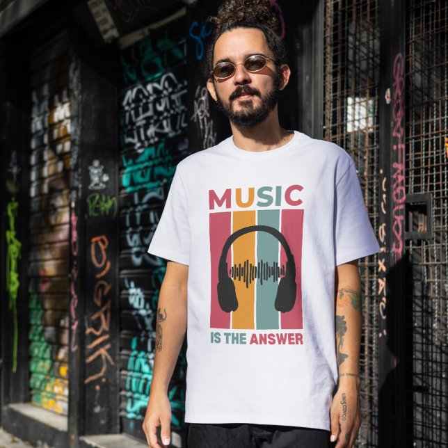 "Musik är svaret" T-Shirt - Mysigt musiker (Music Is The Answer shirt - Musician Apparel)