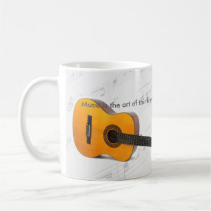 Musik är tänkande med den solida gitarren kaffemugg