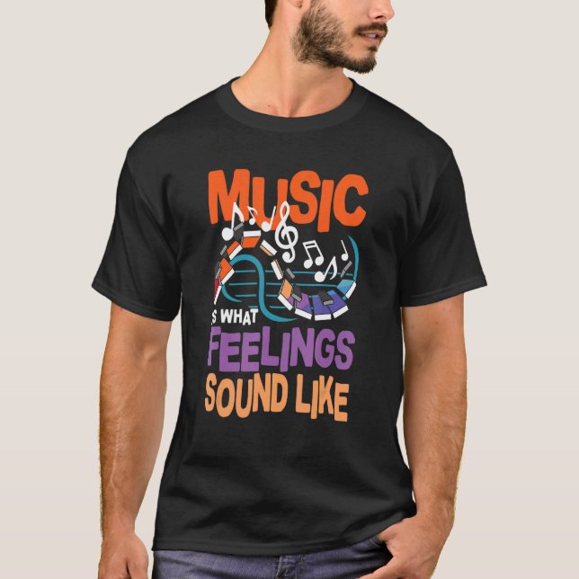 Musik är vad Ljud tycker om T Shirt (Framsida)