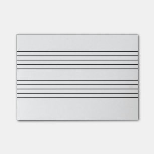 Musik bemannar anteckningsblocket post-it block