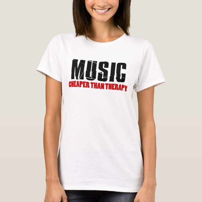 Musik billigare än terapi tee shirt (Framsida)