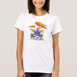 Musik, bläckfisk, omens cirkel överkant t-shirt