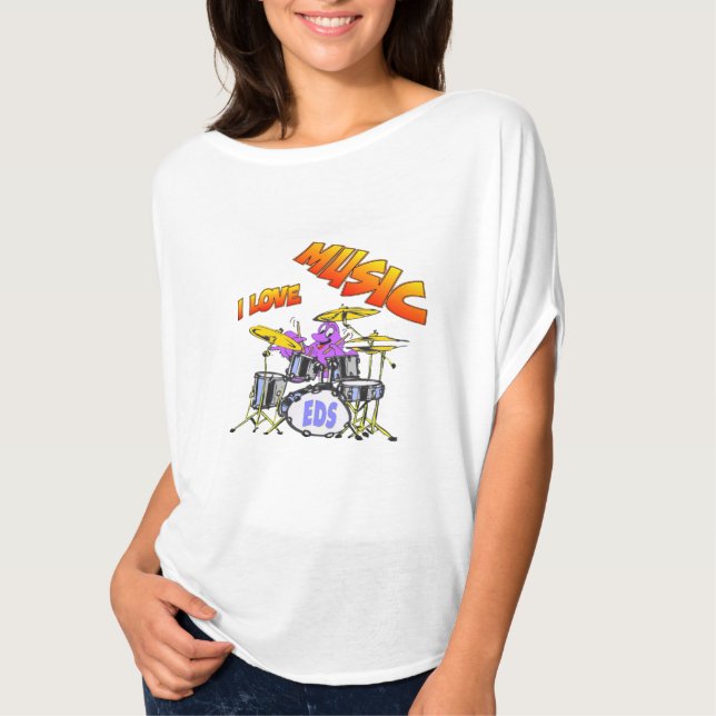 Musik, bläckfisk, omens cirkel överkant tee (Framsida)