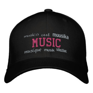 Musik - Broiderad Hat Broderad Keps