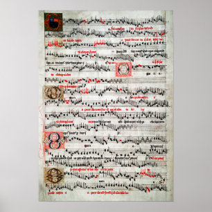MUSIK C. LAKAN SOM ÄR ILLUMINERAT 1490 POSTER