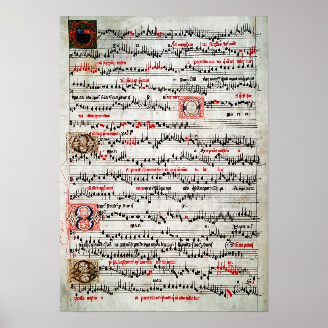MUSIK C. LAKAN SOM ÄR ILLUMINERAT 1490 POSTER (Framsidan)