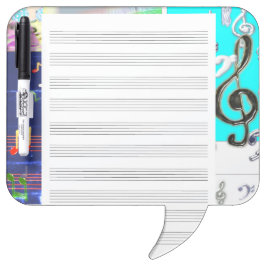 Musik Clefs Dry Erase Board Skrivtavla