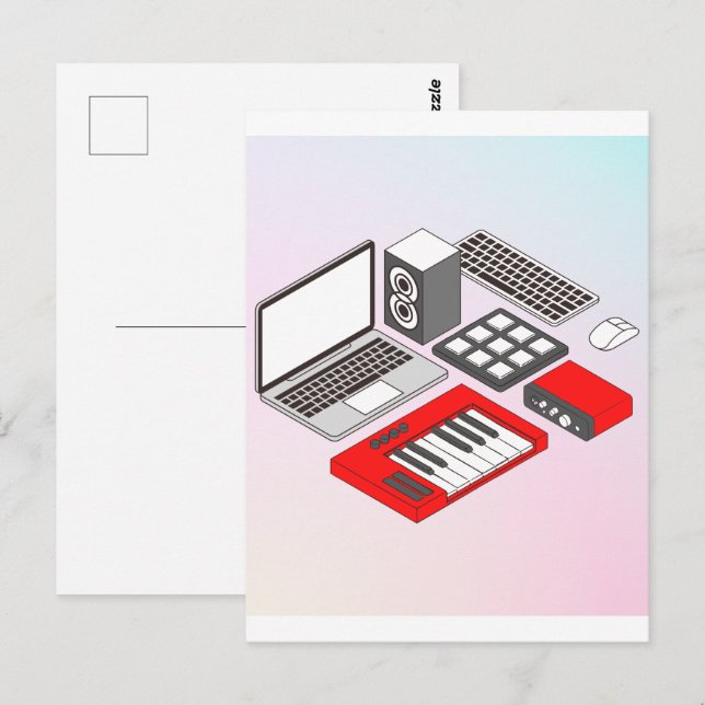 Musik-dj-utrustning Vykort (Fram/baksida)