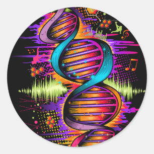 Musik-DNA Runt Klistermärke