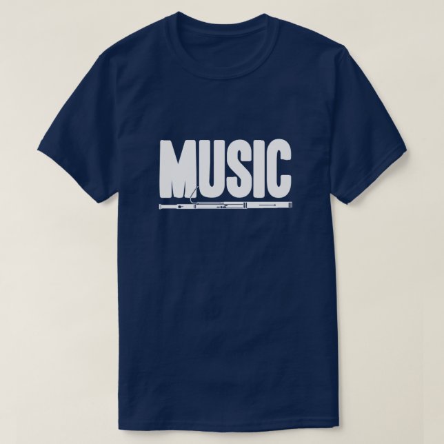 MUSIK (FAGOTT) - MÖRK TEE SHIRT (Design framsida)