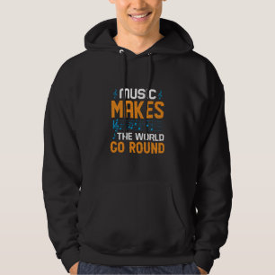 Musik Får Världen Att Snurra Rundt Hoodie
