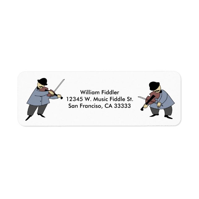 Musik Fiddle Players Violin Folk Spelman Musician Returadress Etikett (Framsidan)