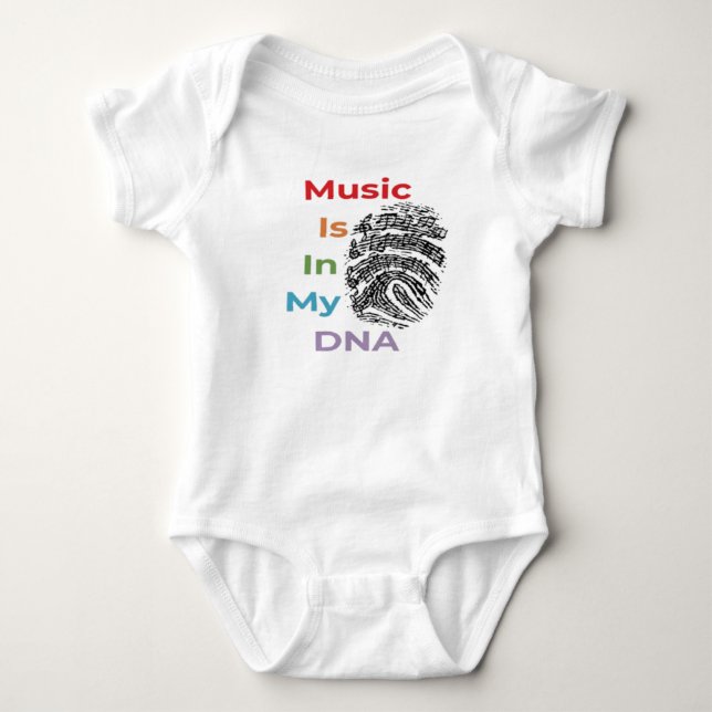 Musik finns i min DNA-Baby-kostym T Shirt (Framsida)