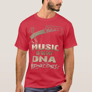 Musik finns i min DNA Music Älskare Bass Player T Shirt