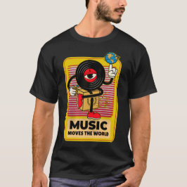 Musik flyttar den internationella Vintagen Art T Shirt