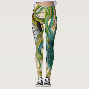 Musik för bläckfisktentakelkompass leggings