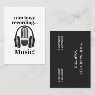 Musik för inspelning av mikrofonhörlurar visitkort