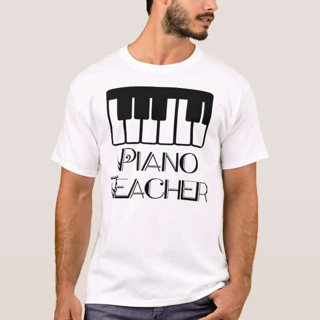 Musik för pianoläraretangentbord t shirt (Framsida)