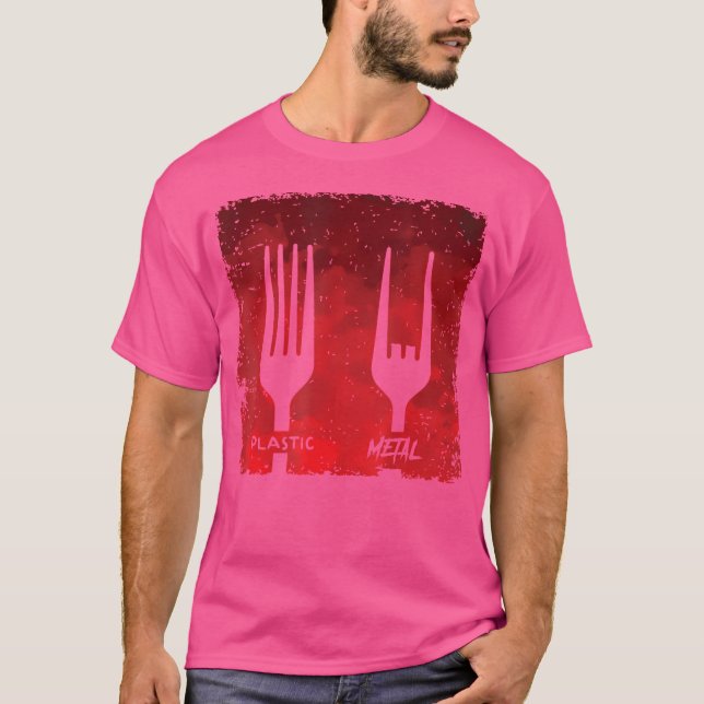 Musik för plastisk gaffel Metall T Shirt (Framsida)