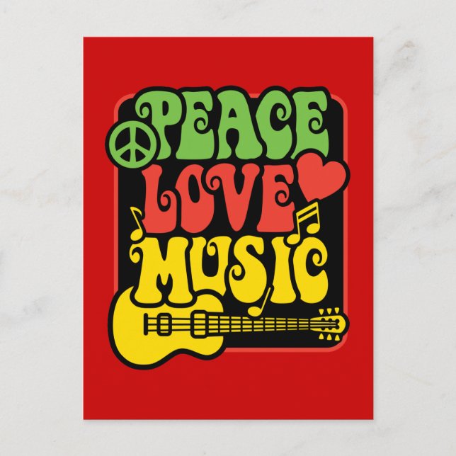 Musik för Rasta fredkärlek Vykort (Framsida)