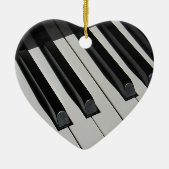 Musik för tangentbordpianonycklar instrumenterar julgransprydnad keramik (Framsidan)