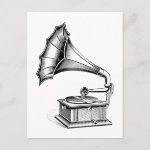 Musik för vintagePhonographskivspelare Vykort