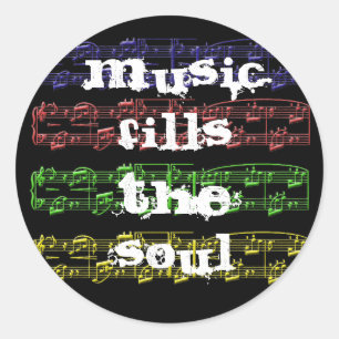 Musik fyller Soul-märket Runt Klistermärke