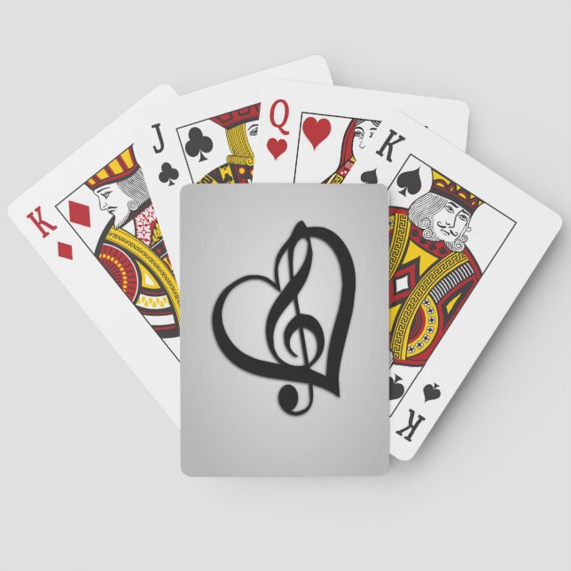 Musik G Hjärtan på Silver Casinokort (Baksidan)