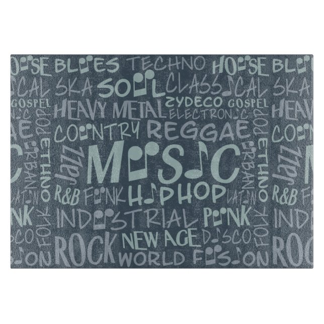 Musik Genres Ord Collage-skärskivor (Framsidan)