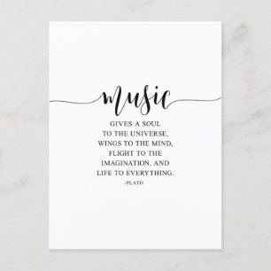 Musik Ger En Själ Till Universum, Plato Citat Vykort