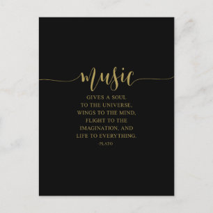 Musik Ger En Själ Till Universum, Plato Citat Vykort
