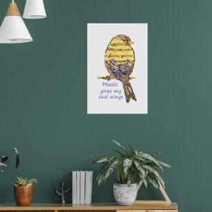 Musik Ger Min Själ Vingar Inspirationscitat Poster