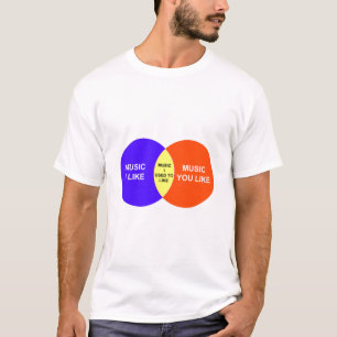 Musik gillar jag det Venn diagrammet Tee