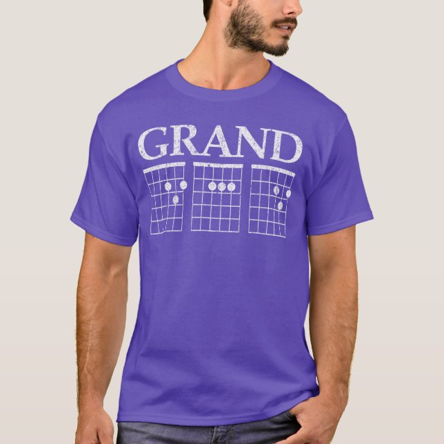 Musik Gitarr Ackord GrandPappa Fars Dag Present Fö T Shirt (Framsida)