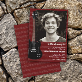 Musik Gitarr Foto Examen Inbjudan