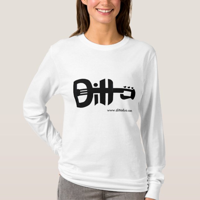 Musik Gitarr T-shirt Logotyp Akustisk Band (Framsida)