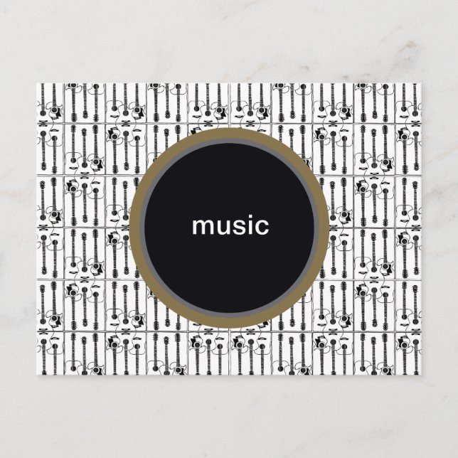 musik, gitarrer vykort (Framsida)