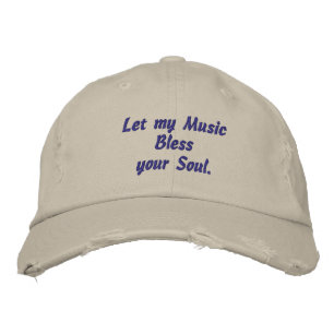 Musik, glöm din själ, broderad hatt keps