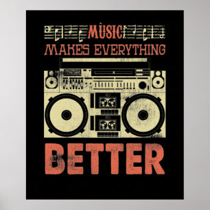 Musik gör allt bättre i Old school Boom Box Poster