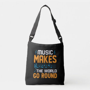 Musik gör att World Go Round Axelväska