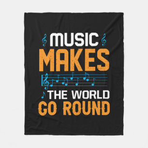 Musik gör att World Go Round Fleecefilt
