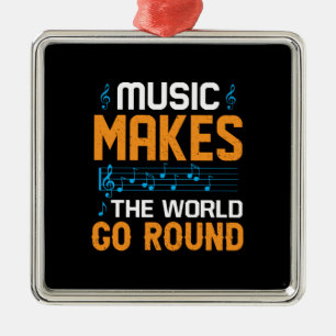 Musik gör att World Go Round Julgransprydnad Metall