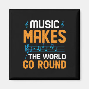 Musik gör att World Go Round Magnet