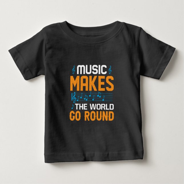 Musik gör att World Go Round T Shirt (Framsida)