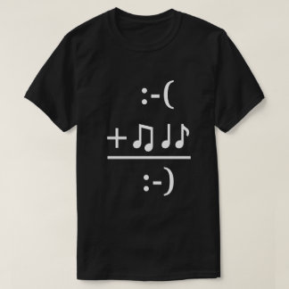 Musik gör mig den lyckliga textskjortan t-shirt