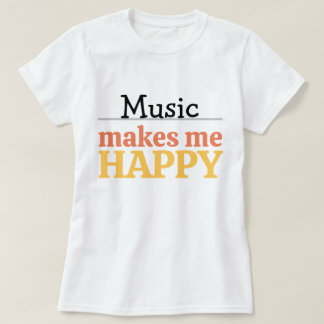 Musik Gör Mig Glad Citat Livlig Modern Färgrik T Shirt